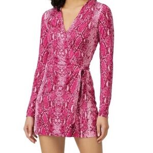 Diane Von Furstenburg Celeste Romper Pink Snakeskin